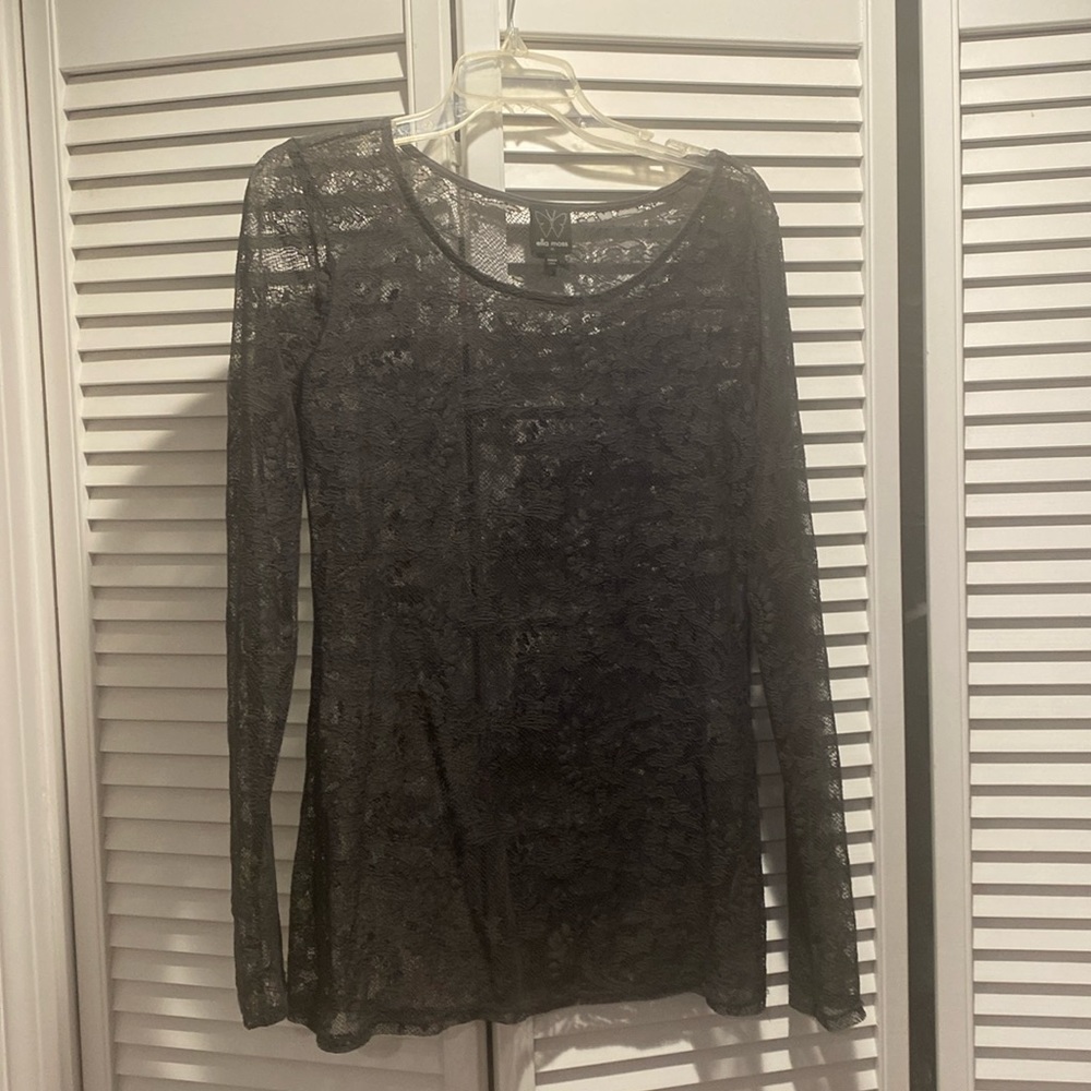 Anthropologie long sleeve lace top